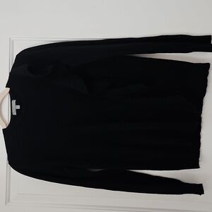 NEIMAN MARCUS 100% Cashmere Black‎ Ruffled Sweater Size Large